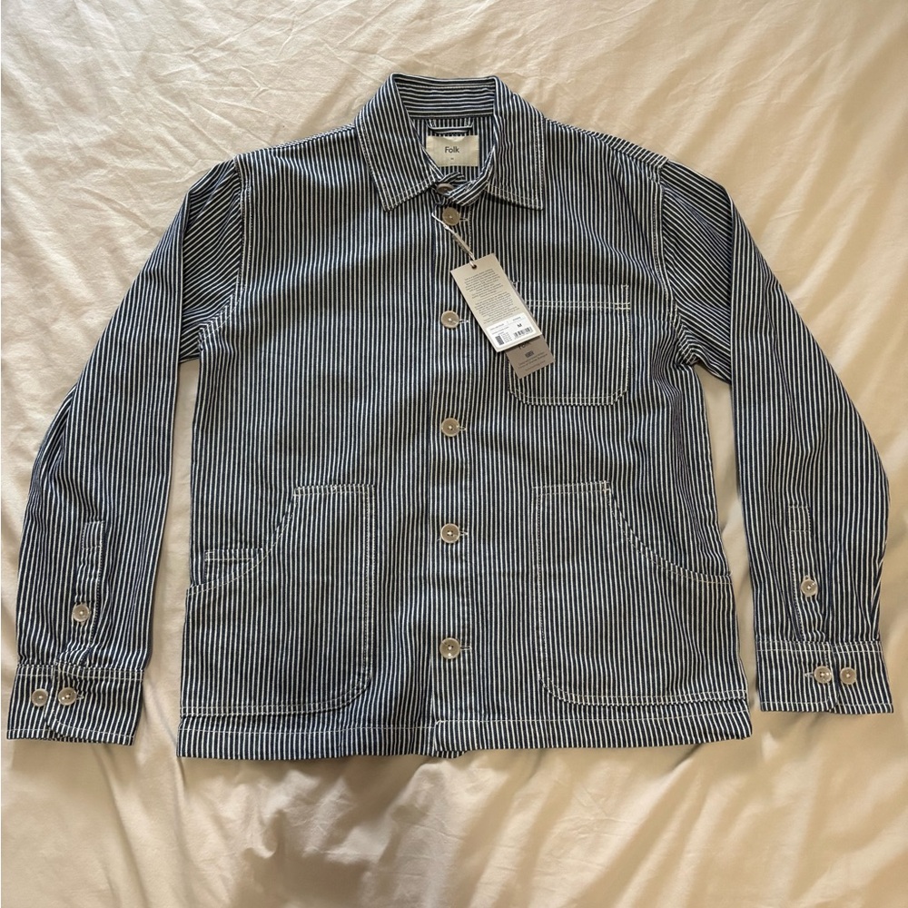 Folk Navy & White Striped Chore Jacket